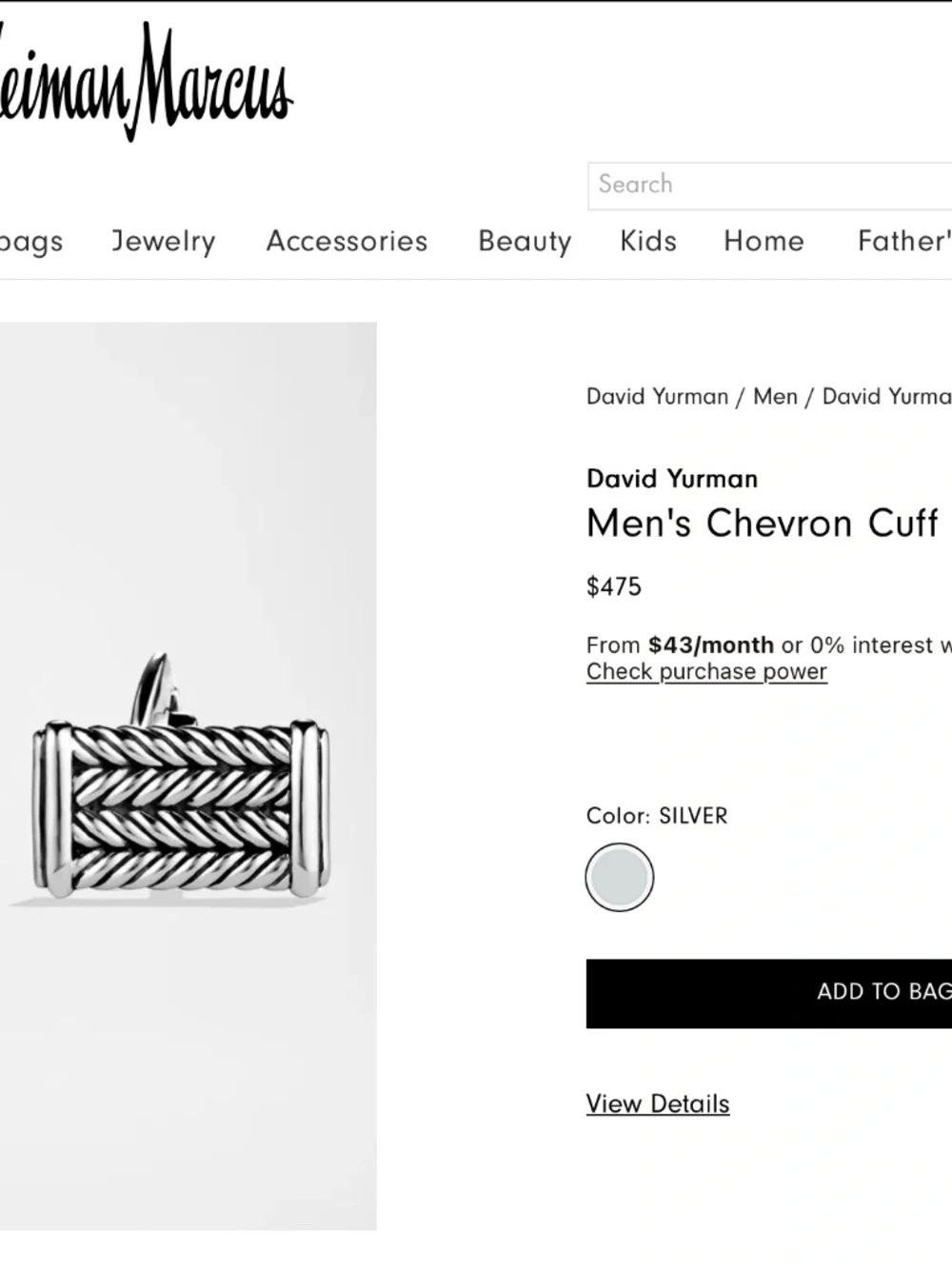 David Yurman Chevron Cufflinks